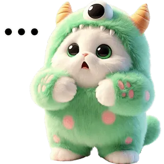 😕 gatto, mostro, carino, animale, animale domestico, soffice telegram sticker