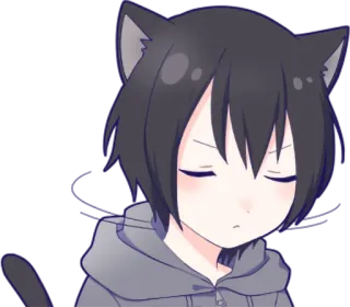 😑 Anime, Gato, Neko, Lindo, Chibi, Manga telegram sticker