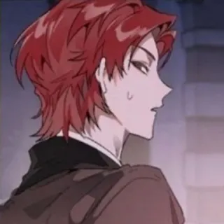 🥀 anime, red hair, male, character, portrait telegram sticker
