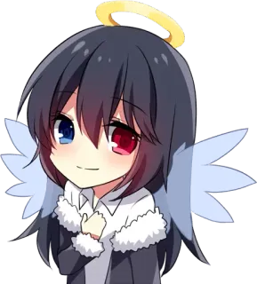 😇 Anime, Ángel, Halo, Alas, Lindo, Dibujos animados whatsapp sticker