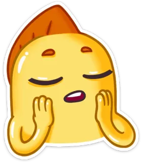 🤤 Cartoon, Niedlich, Figur, Gelb, Kawaii, Ausdruck, Lustig, Sticker whatsapp sticker
