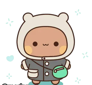 ☺ かわいい, マンガ, 動物, 冬, 雪, クマ telegram sticker