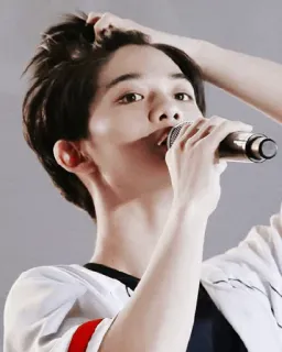 🌦 singer, microphone, kpop, music, performer, asian telegram sticker