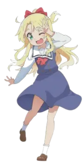 😉 Chica anime, Personaje, Lindo, Ilustración, Uniforme escolar, Dibujo animado telegram sticker