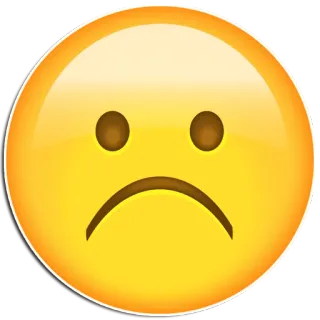 ☹ traurig, emoji, unglücklich, gesicht, gelb, sticker whatsapp sticker