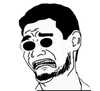 😎 Meme, Expressão, Rosto, Óculos de sol, Meme da internet, Engraçado, Desenho animado, Reação telegram sticker