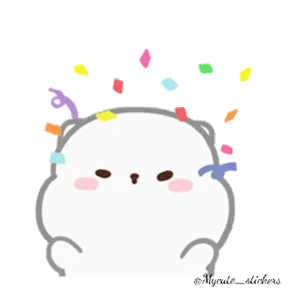 🐱 милый, животное, чиби, конфетти, каваий, мультфильм whatsapp sticker
