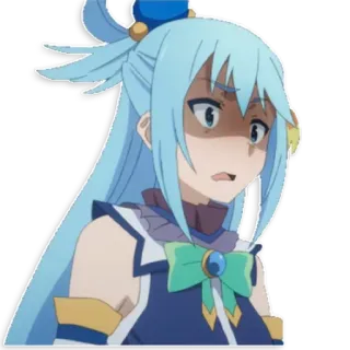 😨 Aqua Konosuba Anime, Konosuba, Aqua, Sticker, Dibujos animados, Lindo whatsapp sticker