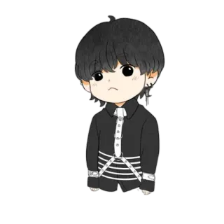 😏 cartoon, character, emo, goth, anime, sad, illustration whatsapp sticker