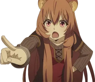 😠 Raphtalia Rising of the Shield Hero anime, character, fantasy, girl, pointing telegram sticker