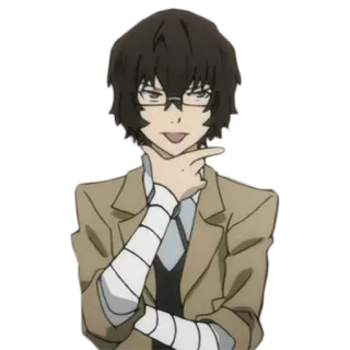 😛 Osamu Dazai Bungo Stray Dogs Anime, Manga, Personaggio, Osamu Dazai, Bungo Stray Dogs telegram sticker