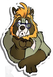 😚 cartoon, animal, bear, glasses, furry, cute, friendly telegram sticker