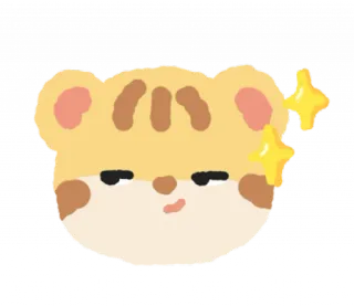 🐯 かわいい, 動物, クマ, キラキラ, 漫画, カワイイ whatsapp sticker
