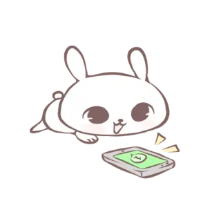 🌸 兔子, 卡通, 动物, 可爱, 手机, WhatsApp telegram sticker