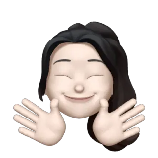 🎡 Emoji, Bitmoji, Avatar, Desenho animado, Mulher, Garota, Feliz, Sorriso telegram sticker