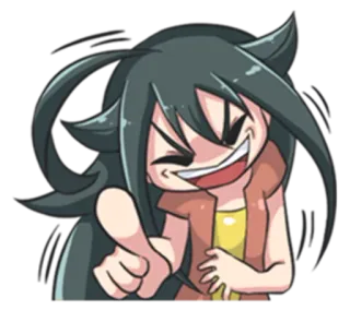 😈 anime, cartoon, character, happy, smile telegram sticker
