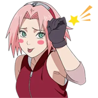 😛 Sakura Naruto anime, manga, sakura haruno, naruto, cartoon telegram sticker