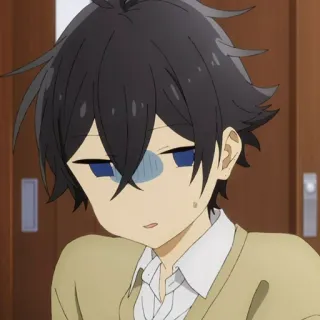 🌚 anime, manga, personaje, aburrido, cansado, escuela, chico, retrato telegram sticker