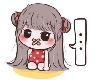 😶 … ผู้หญิง, น่ารัก, คำพูด, จุด, ผ้าพันแผล, ลายจุด telegram sticker