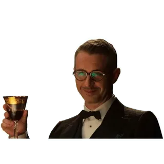 🍷 Gedge The Gilded Age man in suit, toasting, cocktail glass, smiling, elegant, the gilded age, gedge whatsapp sticker