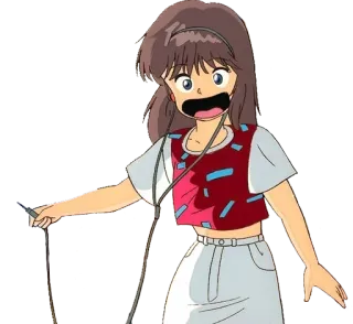 😧 애니메이션, 소녀, 캐릭터, 헤드폰, 만화 telegram sticker