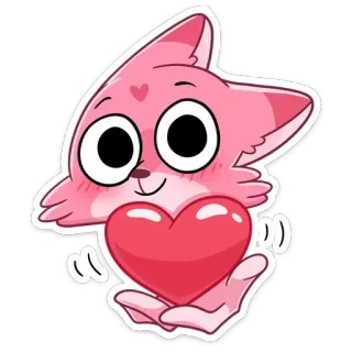❤️ cat, cute, heart, love, pink, cartoon telegram sticker