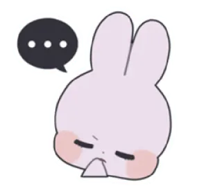 🎀 кролик, зайчик, думает, размышляет, мультфильм, животное telegram sticker
