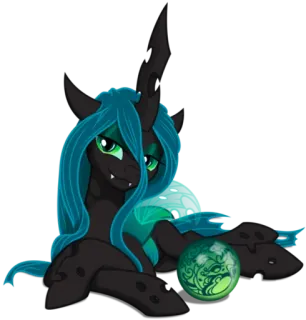 😊 Queen Chrysalis My Little Pony pônei, desenho animado, rainha, Chrysalis, monstro telegram sticker