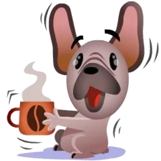 ☕ cachorro, café, filhote, animal, bebida, fofo telegram sticker