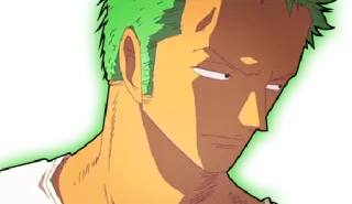 😒 Zoro One Piece anime, swordsman, green hair, roronoa telegram sticker