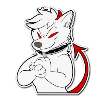 😈 duivel, hond, demon, cartoon, anime, dier telegram sticker