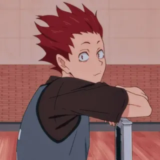 🍁 Tendō Satori Haikyuu!! อนิเมะ, ไฮคิว, เท็นโด ซาโทริ, สติกเกอร์, การ์ตูน, ผมแดง telegram sticker