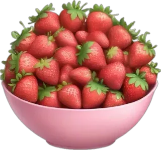 🤩 Erdbeeren, Obst, Schüssel, Rosa, Essen, Süß telegram sticker