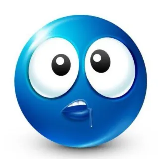 🤤 Emoji, Blau, Schockiert, Besorgt, Kulleraugen whatsapp sticker