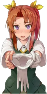 😝 anime, girl, gloves, cute, anime girl, long hair telegram sticker