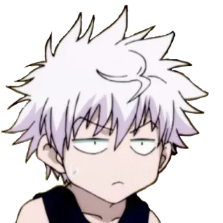 😑 Killua Zoldyck Hunter x Hunter anime, manga, Killua, hunterxhunter, expression, cartoon whatsapp sticker