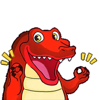 👌 cocodrilo, reptil, dibujo animado, animal, caimán, personaje, mascota, ok telegram sticker