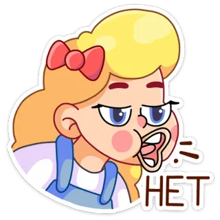 🙅‍♂️ HET gadis, kartun, marah, penolakan, tidak, rusia whatsapp sticker