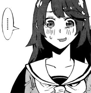 🤔 ...... アニメ, 漫画, 女の子, 吹き出し, 制服 whatsapp sticker