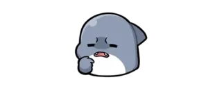 🦈 Dessin animé, Requin, Triste, Mignon, Émoji telegram sticker