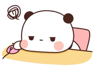 🐰 パンダ, かわいい, アニメ, 動物, コンピューター, マウス, だらしない telegram sticker