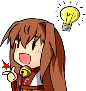 💡 Anime, Ampoule, Idée, Mignon, Manga, Réflexion whatsapp sticker