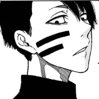 😒 Anime, Manga, Personnage, Noir et blanc, Marquages faciaux telegram sticker