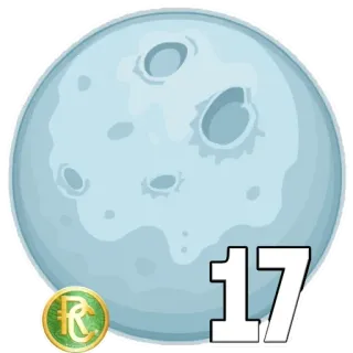👳‍♂️ 17 luna, número, dibujos animados, azul telegram sticker