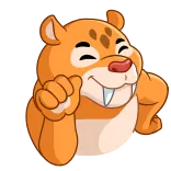 ๐ cartoon, animal, mammal, pointing, winking, happy telegram sticker