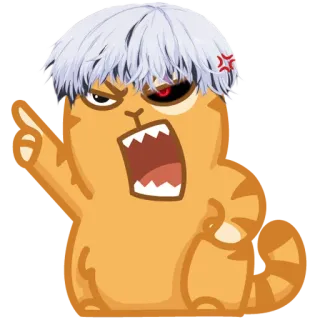 🤬 wütend, Katze, Cartoon, Anime, Meme, lustig, fiktive Figur whatsapp sticker