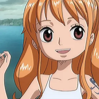 🍊 Nami One Piece Anime, One Piece, Nami, Dibujos animados, Pegatina, Personaje telegram sticker