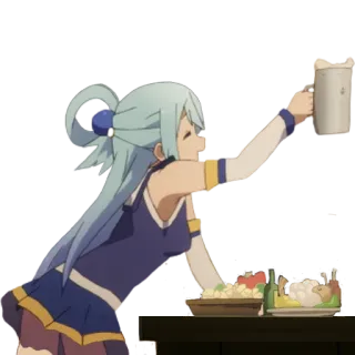 🍺 Aqua Konosuba Аниме, Konosuba, Аква, Богиня, Фанатское, Мило telegram sticker