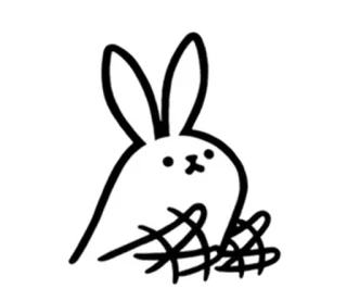 🐇 lapin, lapinou, dessin animé, mignon, animal, croquis, dessin telegram sticker
