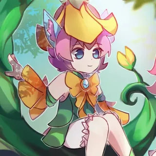 🦄 fantasy, character, cute, cartoon, flower, forest, plant telegram sticker
